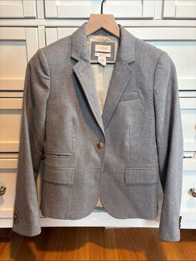 J. Crew Light Gray Single-Button Women's Blazer